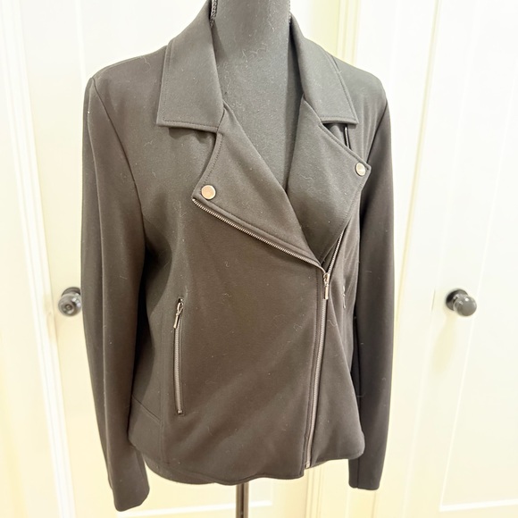 Nanette Lepore Black Moto Styled Knit Blazer - Picture 6 of 17